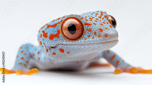 Tokay Gecko Gekko gecko isolated on white background : Generative AI photo