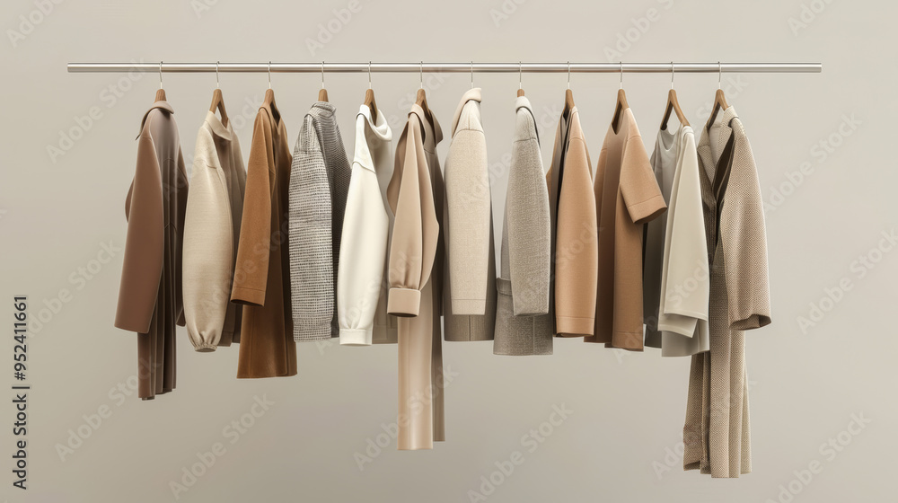 A modern autumn wardrobe featuring sleek and minimalist designs. A modern autumn wardrobe featuring sleek and minimalist designs.