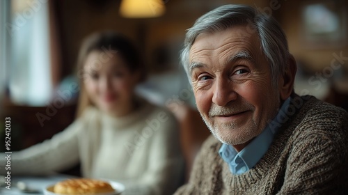 Wallpaper Mural Elderly patient having support health care service by nurse in a old people home providing residential care by bringing breakfast to her senior man occupant medical care of retirement  : Generative AI Torontodigital.ca