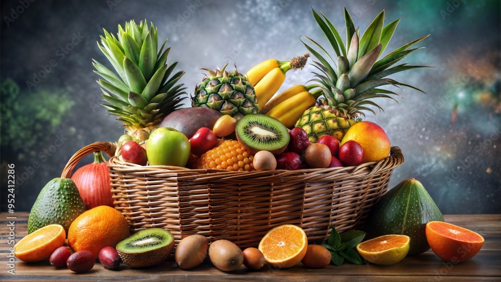 assortment of tropical fruit overflowing assortment of tropical fruit overflowing