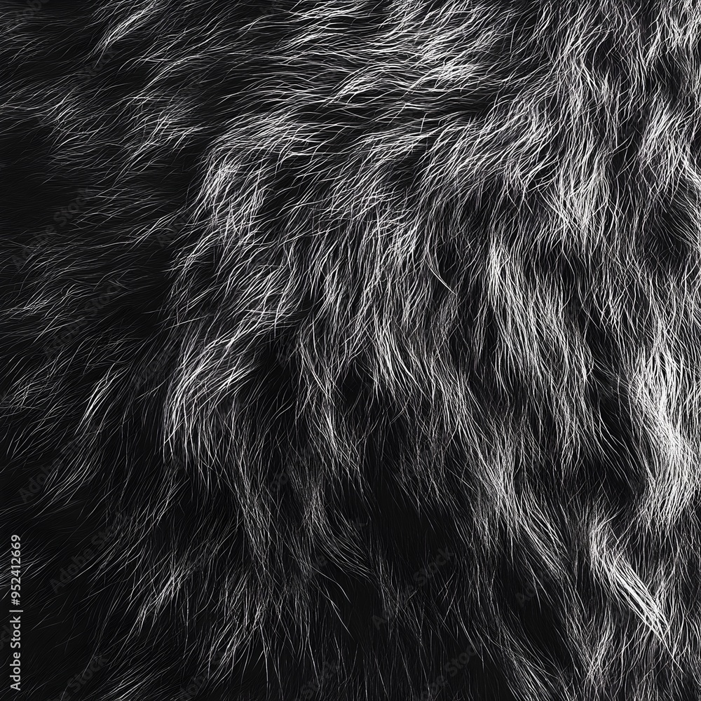 Fototapeta premium Monochrome Fur Texture for 3D Modeling and Design