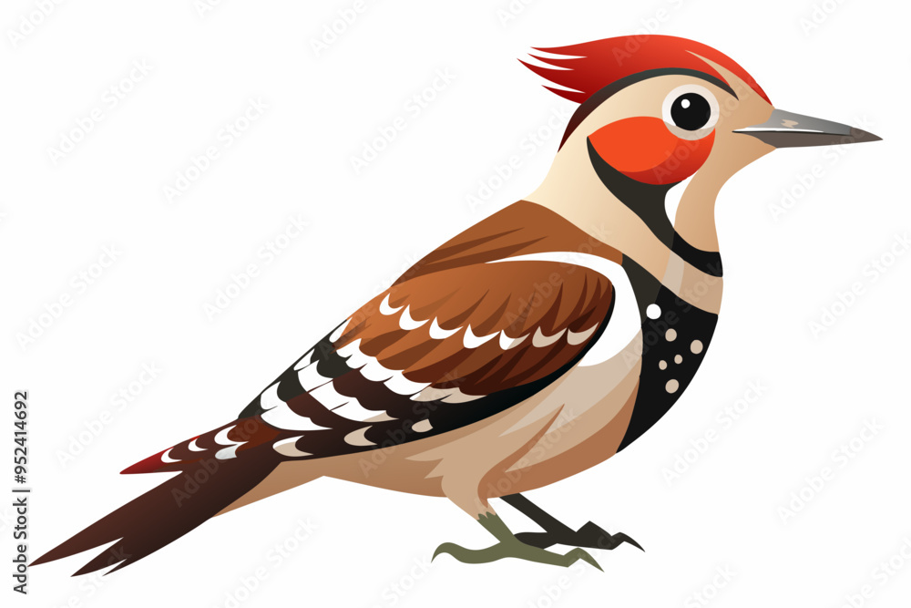 Fototapeta premium Fulvous breasted woodpecker vector illustration 