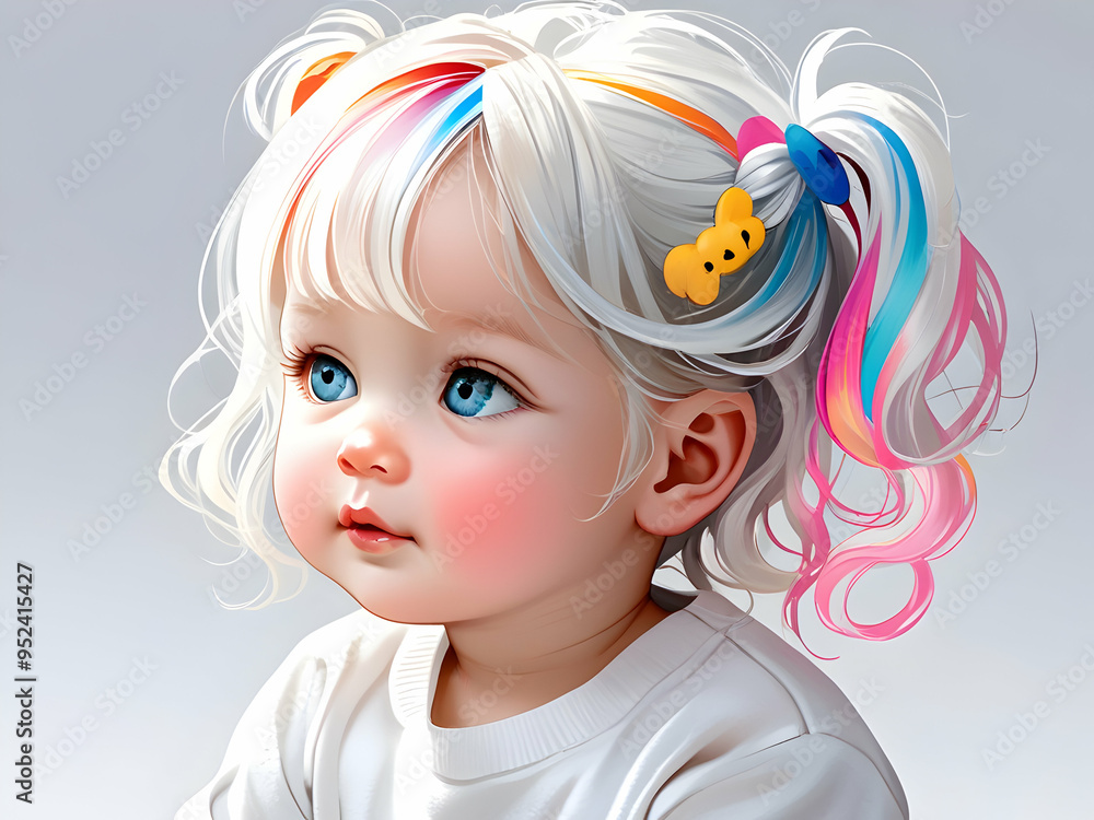 Naklejka premium portrait of a little child,Ai generated 