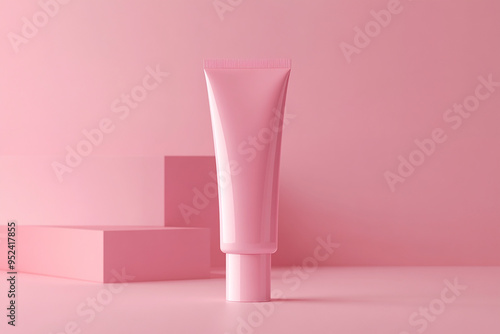 Wallpaper Mural skin care cosmetic tube mockup generated by AI Torontodigital.ca