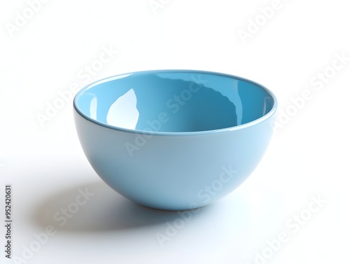 Minimalist Blue Ceramic Bowl on Clean White Surface