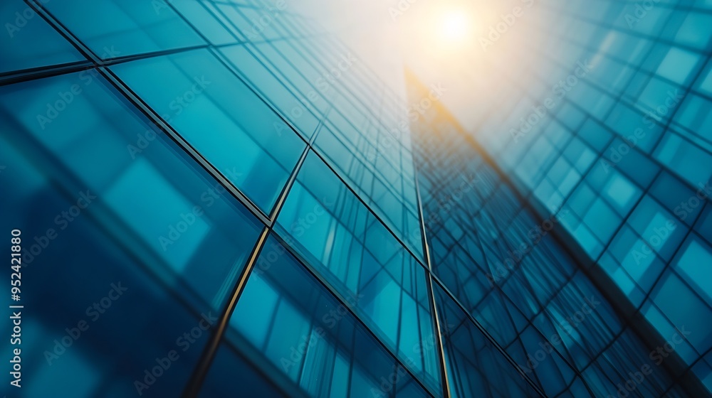 Obraz premium Windows of building daylight background photo : Generative AI