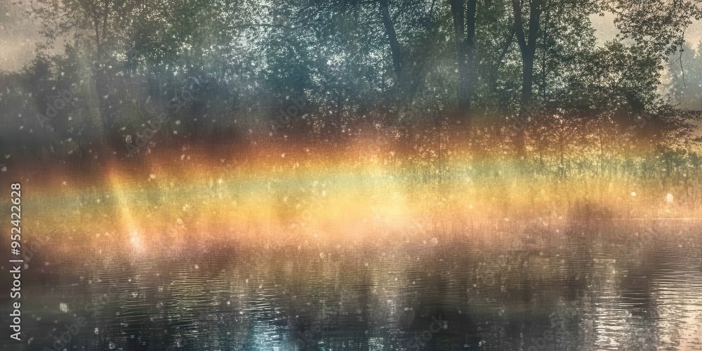 A rainbow after a light spring rain A rainbow after a light spring rain