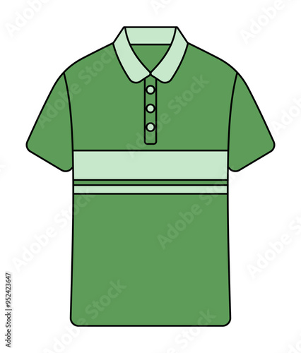 Men's T-shirt Flat Color Illustration