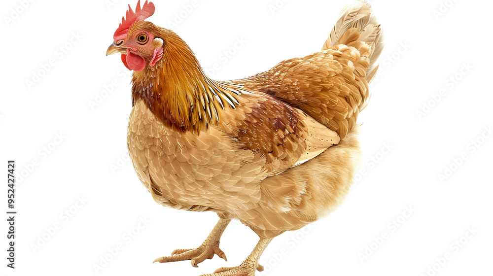 Fototapeta premium Chicken hen isolated on transparent background, PNG