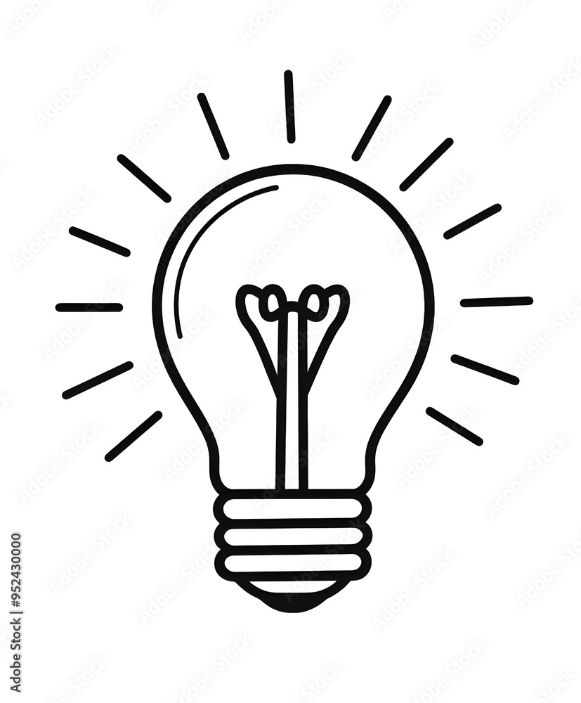Minimalist illustration of a light bulb, symbolizing creativity, innovation, and ideas. Perfect for inspirational themes. Minimalist illustration of a light bulb, symbolizing creativity, innovation, and ideas. Perfect for inspirational themes.