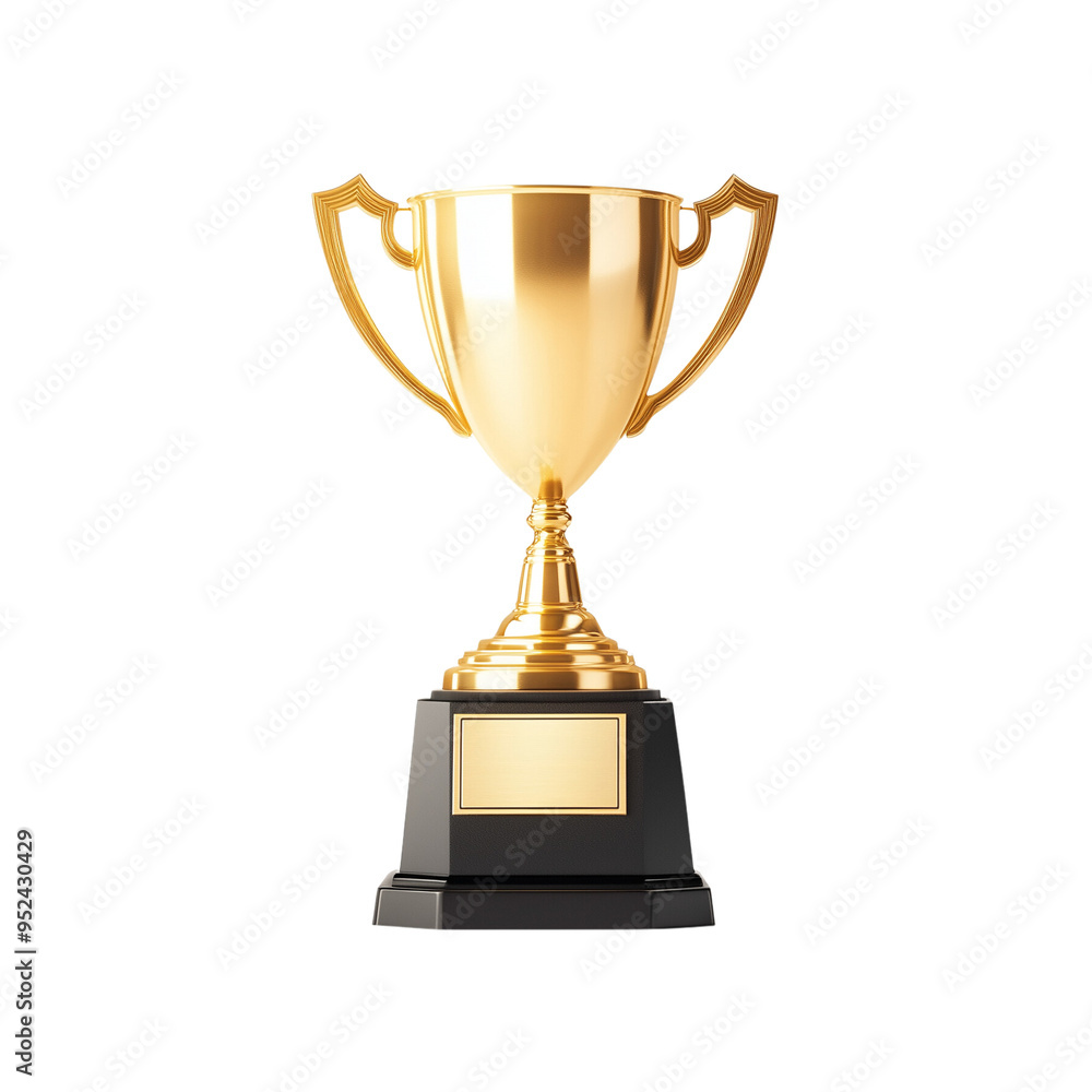 Golden Victory Cup on Transparent Background Golden Victory Cup on Transparent Background