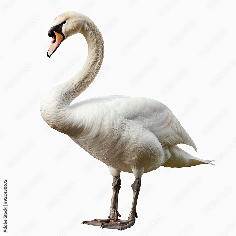 Fototapeta premium swan isolated on white background