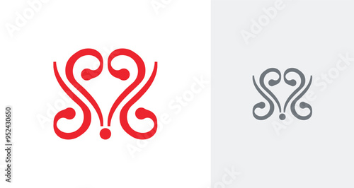 Abstract letter ss love logo vector design template 