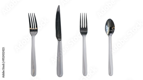 Fork knife plastic isolated on transparent background, PNG