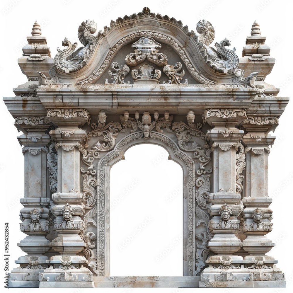 Fototapeta premium Ornate Marble Archway with Intricate Carvings