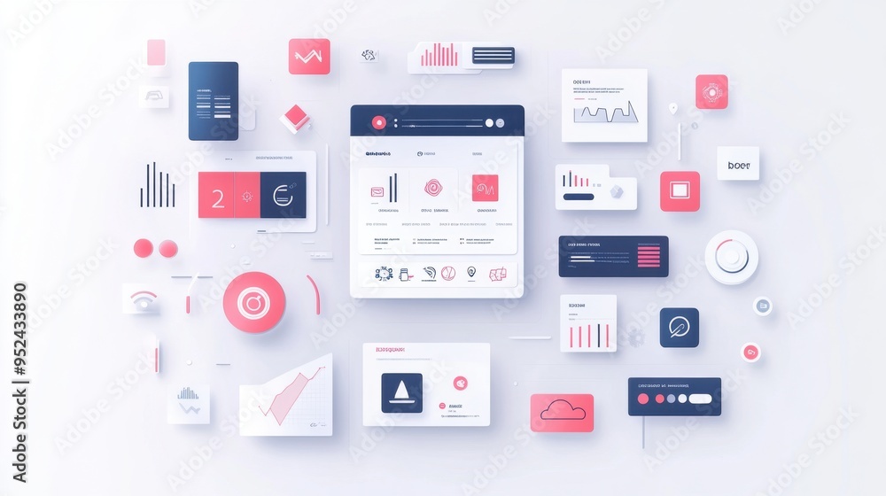 Elegant minimalist UI with flat icons and soft gradients, illustrating a contemporary digital platform design Elegant minimalist UI with flat icons and soft gradients, illustrating a contemporary digital platform design