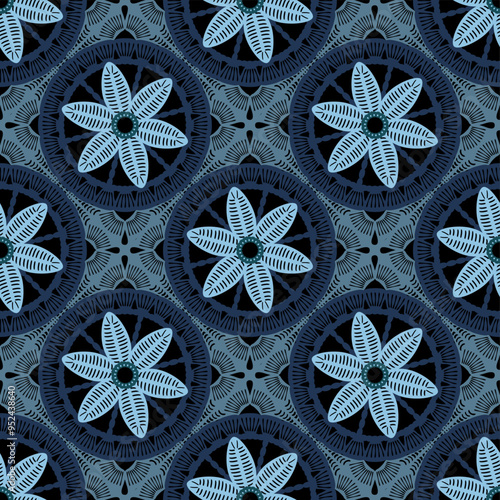Pattern with crochet granny square wallpaper handmade decorative art design print 