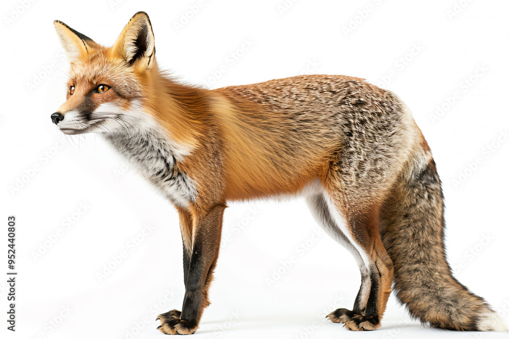 a fox standing on a white surface with a white background a fox standing on a white surface with a white background