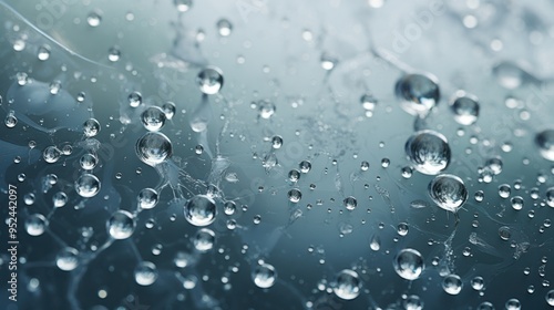 Wallpaper Mural A mesmerizing macro scene of glistening white water droplets, their intricate patterns and reflections reminiscent of a cosmic nebula or a microscopic universe. Torontodigital.ca