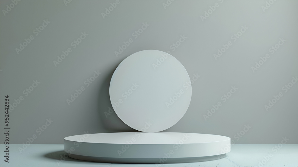 Minimalistic Abstract Pedestal with Circular Backdrop Minimalistic Abstract Pedestal with Circular Backdrop