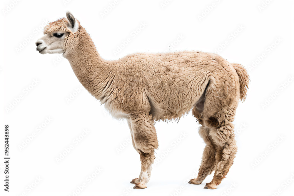 Fototapeta premium a llama standing on a white surface