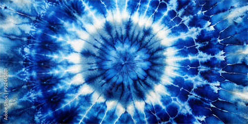 Tie Dye Shibori - horizontal Vector Background in Indigo color. Watercolour vector Texture. Organic Texture Element Wabi Sabi, Ikat.