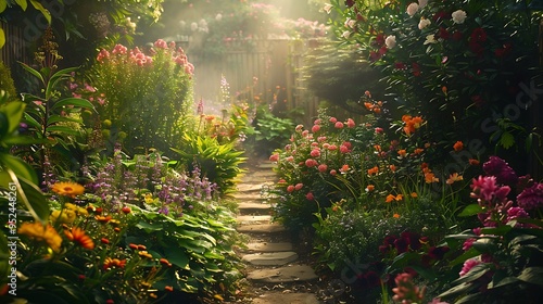 Sunlit Garden Path.