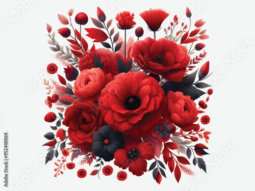 Red Flower pattern design