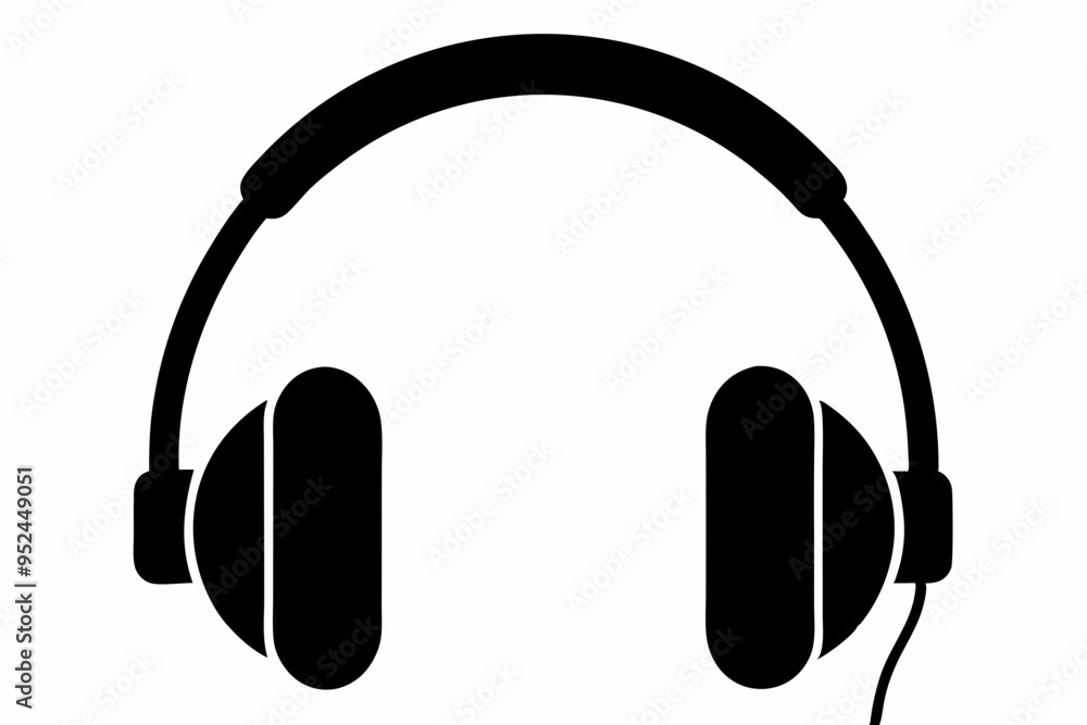Headphone silhouette isolated on a white background
Headphone silhouette isolated on a white background
