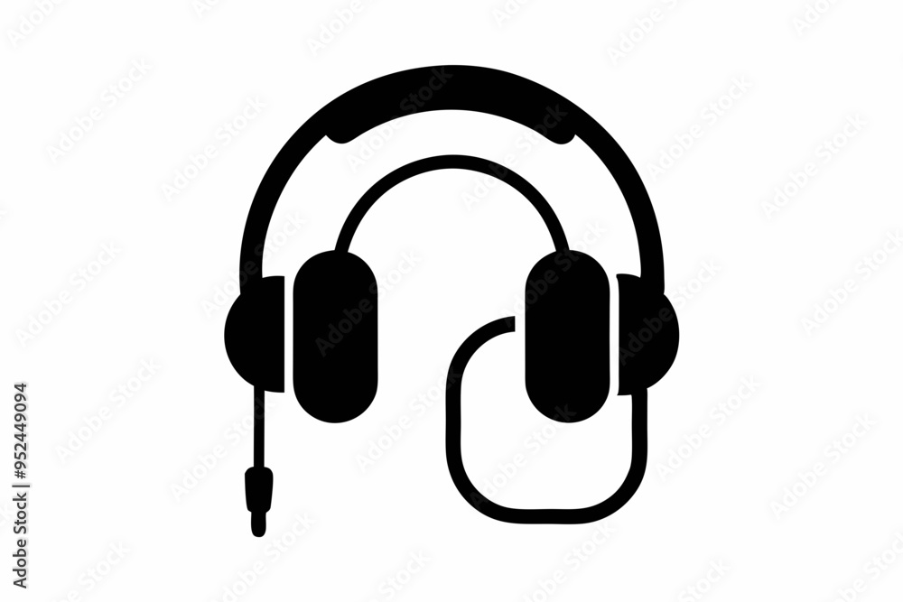 Headphone silhouette isolated on a white background
Headphone silhouette isolated on a white background