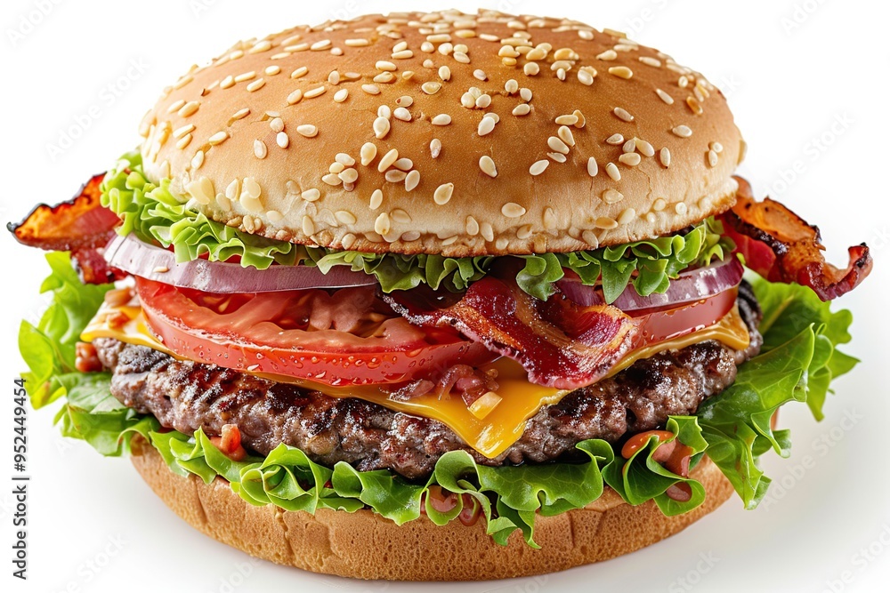 Juicy Cheeseburger with Bacon and Lettuce Juicy Cheeseburger with Bacon and Lettuce