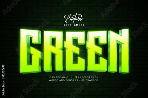 green neon text effect