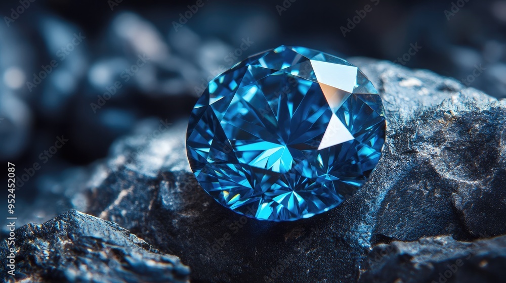 A high-resolution shot of a blue diamond, emphasizing the rarity and uniqueness of colored gemstones A high-resolution shot of a blue diamond, emphasizing the rarity and uniqueness of colored gemstones