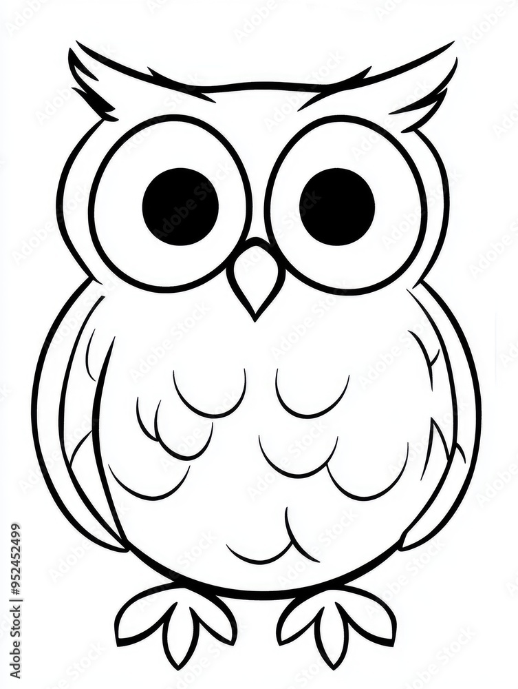 Coloring fun with a cute, simple owl design perfect for toddlers enjoying creativity and art time at home or in preschool Coloring fun with a cute, simple owl design perfect for toddlers enjoying creativity and art time at home or in preschool