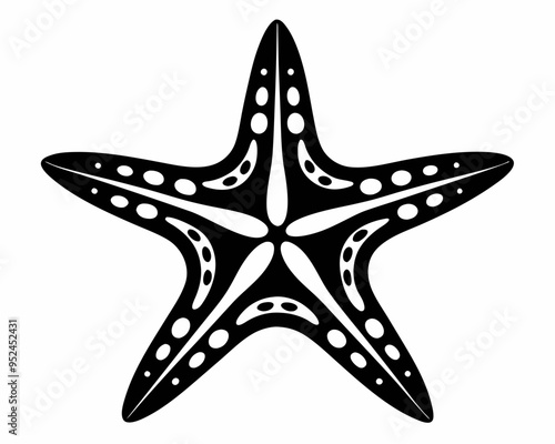 Star Fish silhouette vector illustration