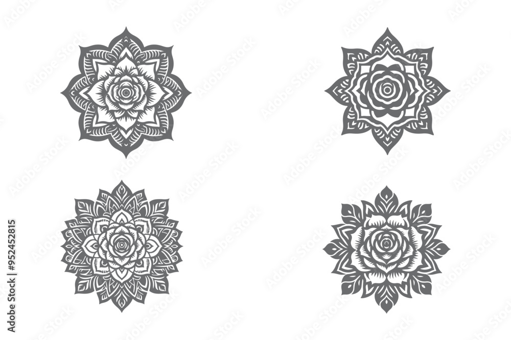 Mandala Design Silhouette Vector Art Work Mandala Design Silhouette Vector Art Work