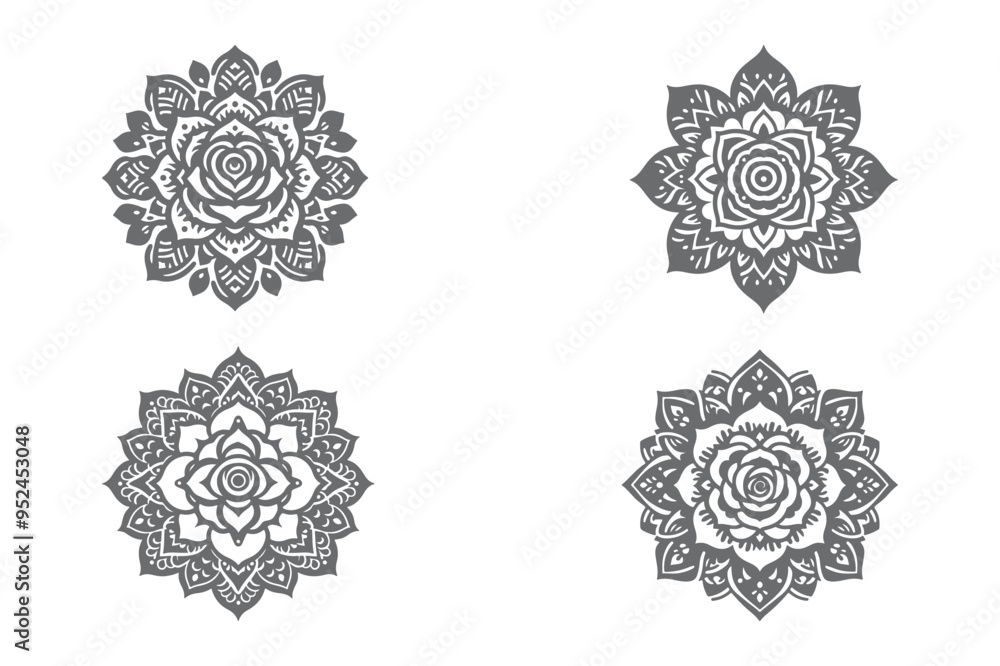 Mandala Design Silhouette Vector Art Work Mandala Design Silhouette Vector Art Work