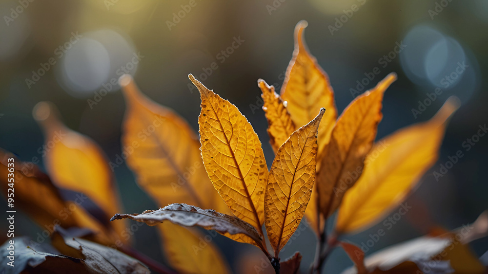 Autumn leaves on the ground, Defocused dry autumn leaves in nature. Ai generative Autumn leaves on the ground, Defocused dry autumn leaves in nature. Ai generative