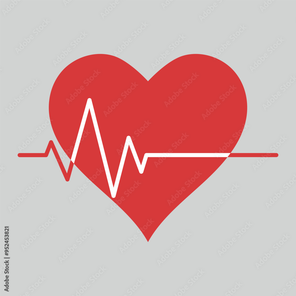 heart and heartbeat icon heart and heartbeat icon
