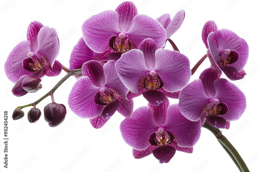 Obraz premium Close-up of Pink Orchid Blossoms with Buds