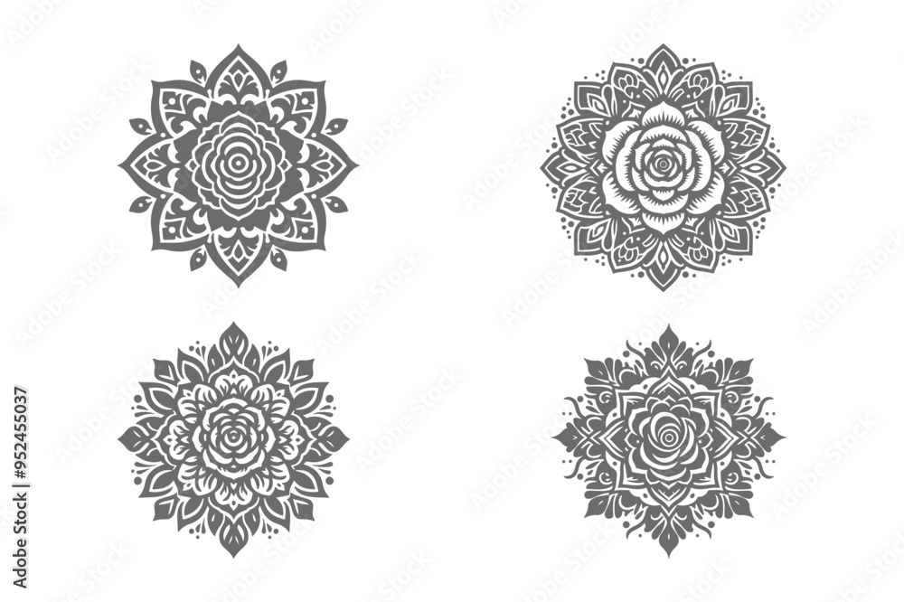 Mandala Design Silhouette Vector Art Work Mandala Design Silhouette Vector Art Work