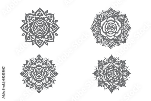 Mandala Design Silhouette Vector Art Work