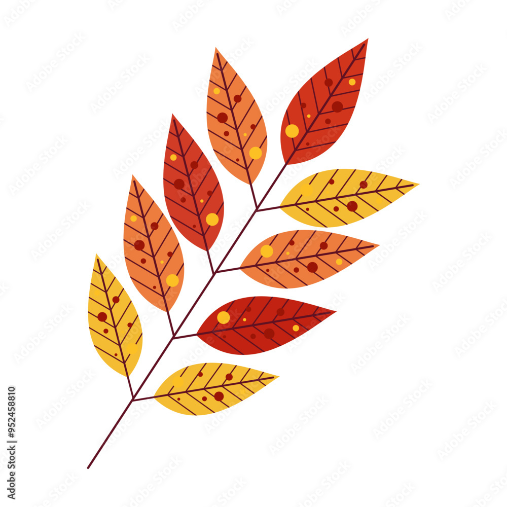 Obraz premium Draw illustration autumn leaves For fall autumn season concept flat style. White background