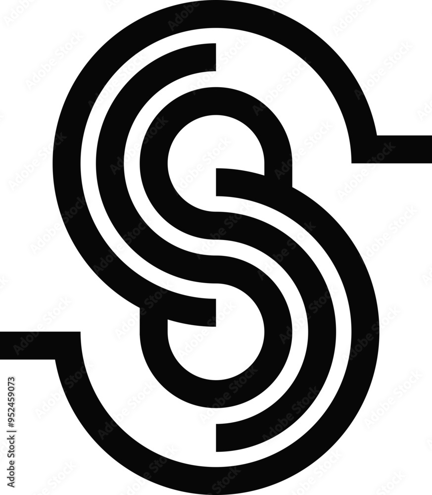 Letter S Monogram Logo can be used for corporate or brand identity, icon, monogram, sign, and geometric shape Letter S Monogram Logo can be used for corporate or brand identity, icon, monogram, sign, and geometric shape