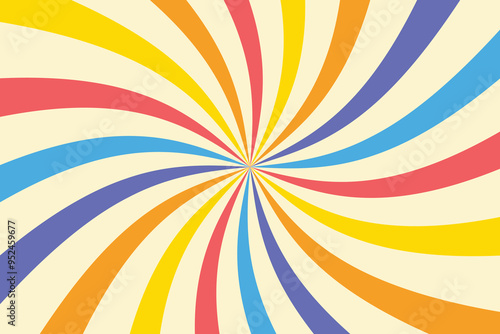 Retro sun background. Abstract summer pattern. Vector illustration