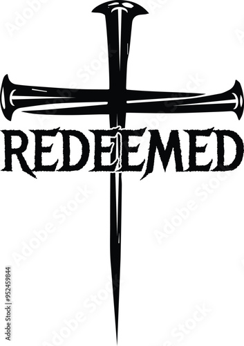 Redeemed typography t shirt design