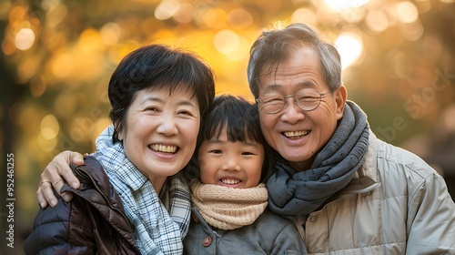 A Happy Family Portrait in Autumn