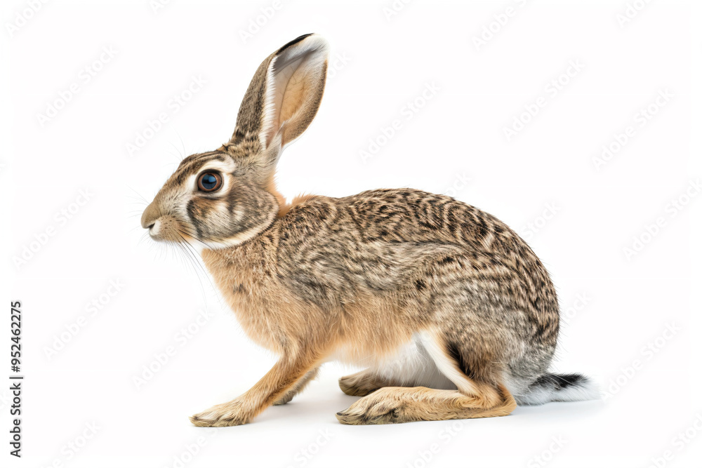 Fototapeta premium a rabbit sitting on a white surface with a white background