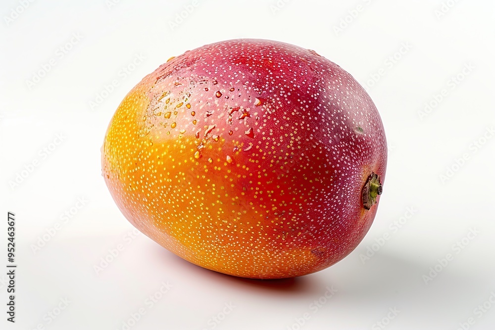 A Single Ripe Mango with Dew Drops A Single Ripe Mango with Dew Drops