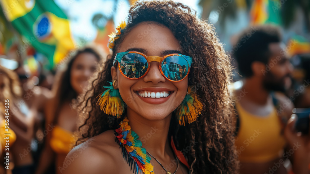 photo of group of cheerful brazilians with brazilian flags on street of rio de janeiro, brazil independence day, country symbol, festival, holiday, carnival, woman, man, celebration, yellow, green photo of group of cheerful brazilians with brazilian flags on street of rio de janeiro, brazil independence day, country symbol, festival, holiday, carnival, woman, man, celebration, yellow, green